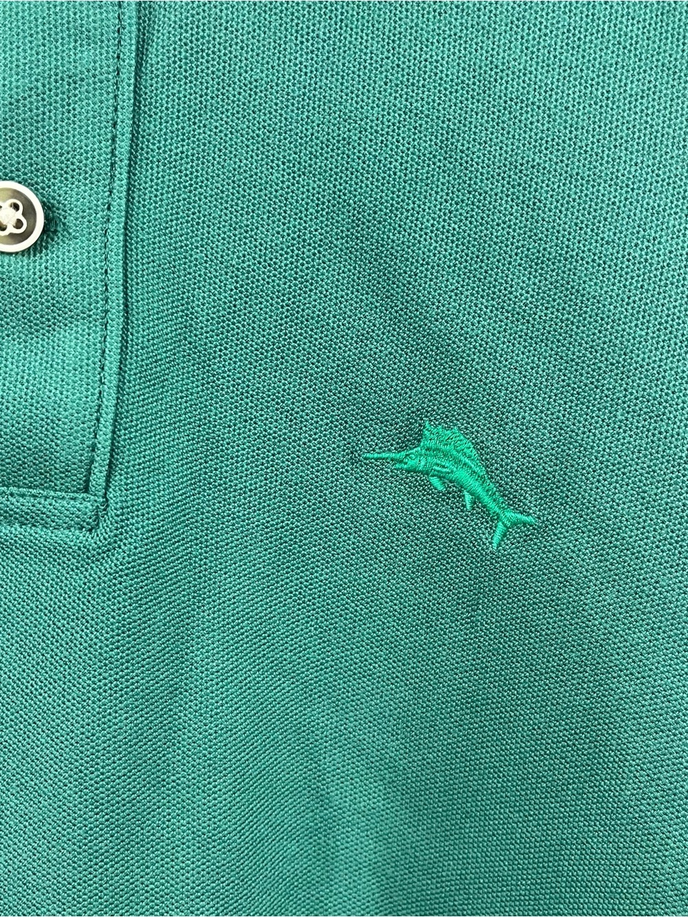Tommy Bahama Polo Shirt Men's Large Marlin Around Cotton Myrtle Green NWT Preppy - Picture 3 of 5